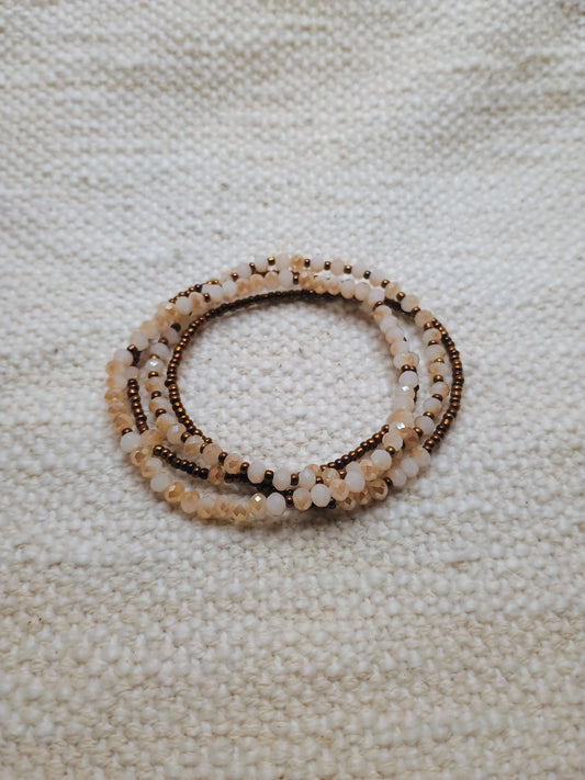 Arena Dorada Crystal Bracelet Stack