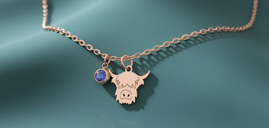 Highland Cow Charm Necklace