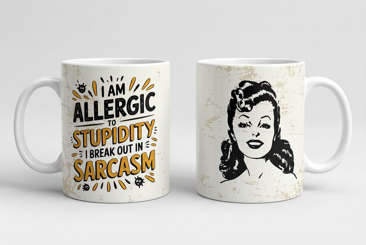 Corrected two-sided mug mockup with antique-paper texture
