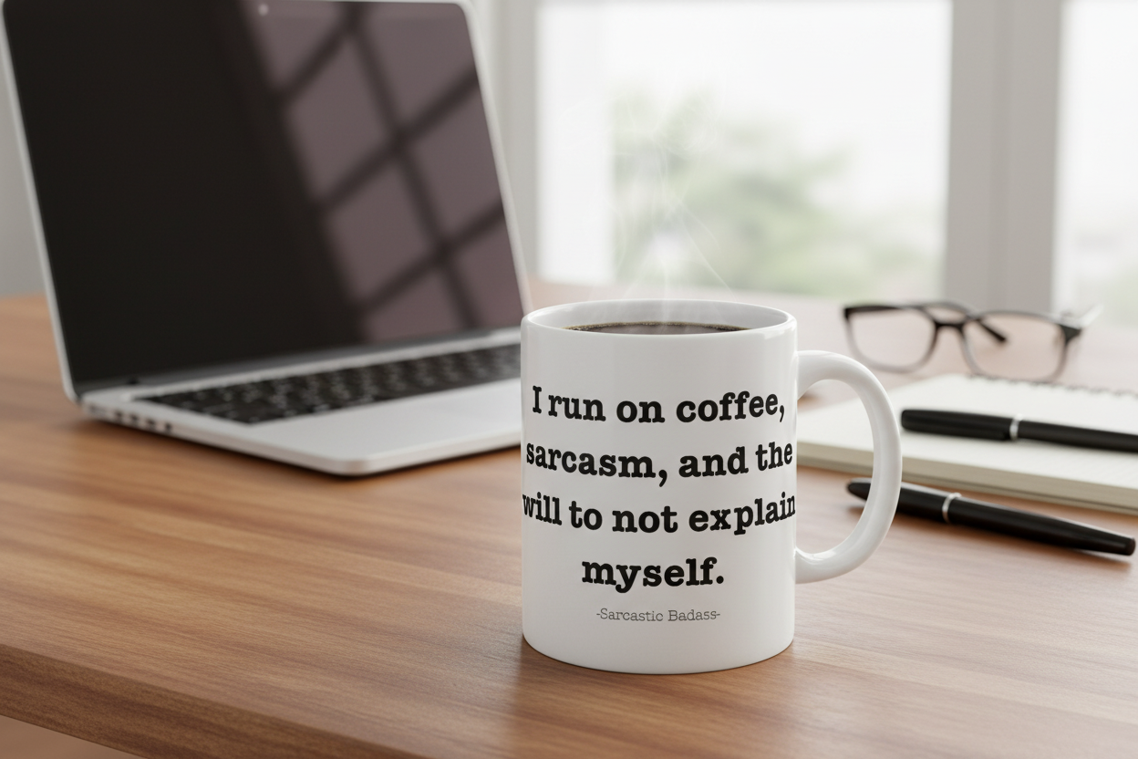 I Run On Coffee Mug Mockup