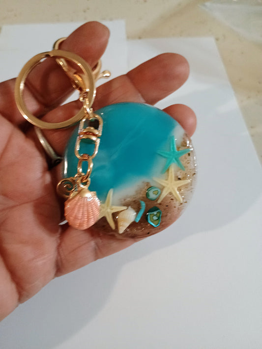 Ocean Beach Resin Keychain