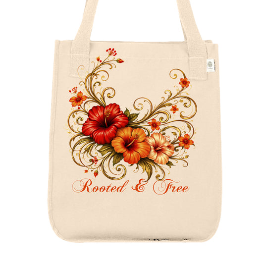 hibiscus canvas tote