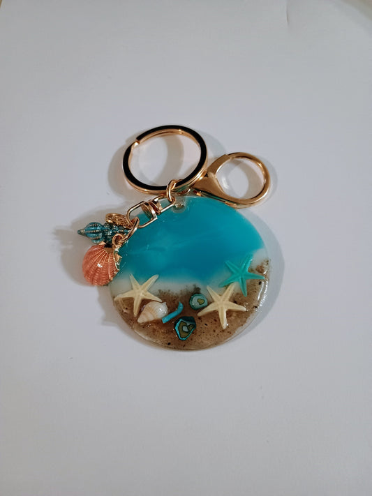 Ocean Beach Resin Keychain