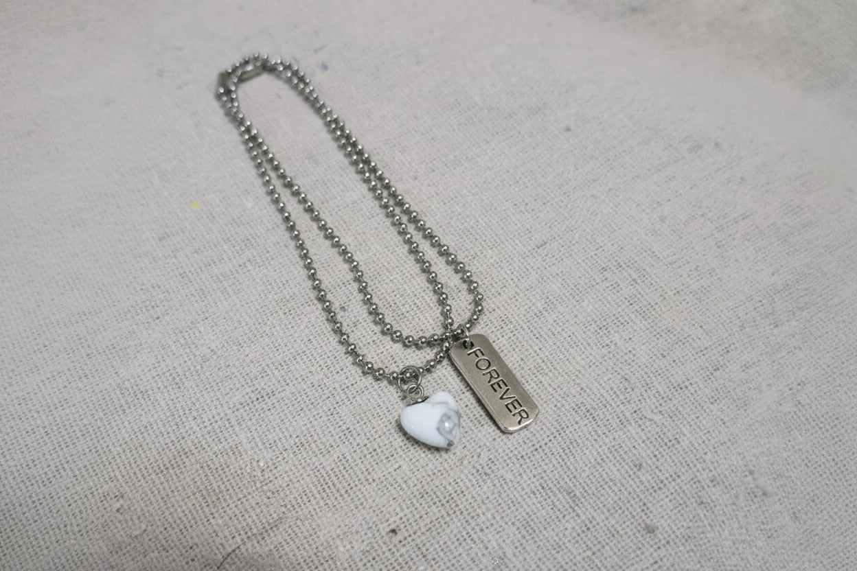 howlite stone heart bracelet