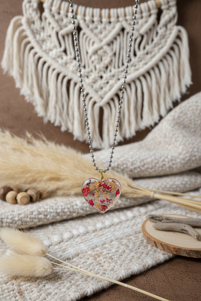 Forever Blooms Rose Heart Necklace