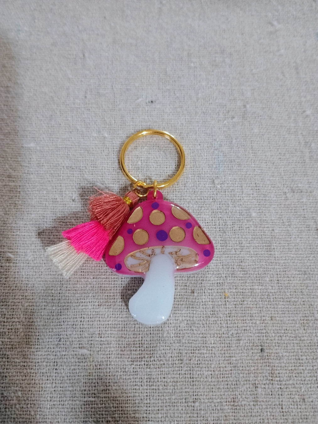Mushroom Tassel Keychain