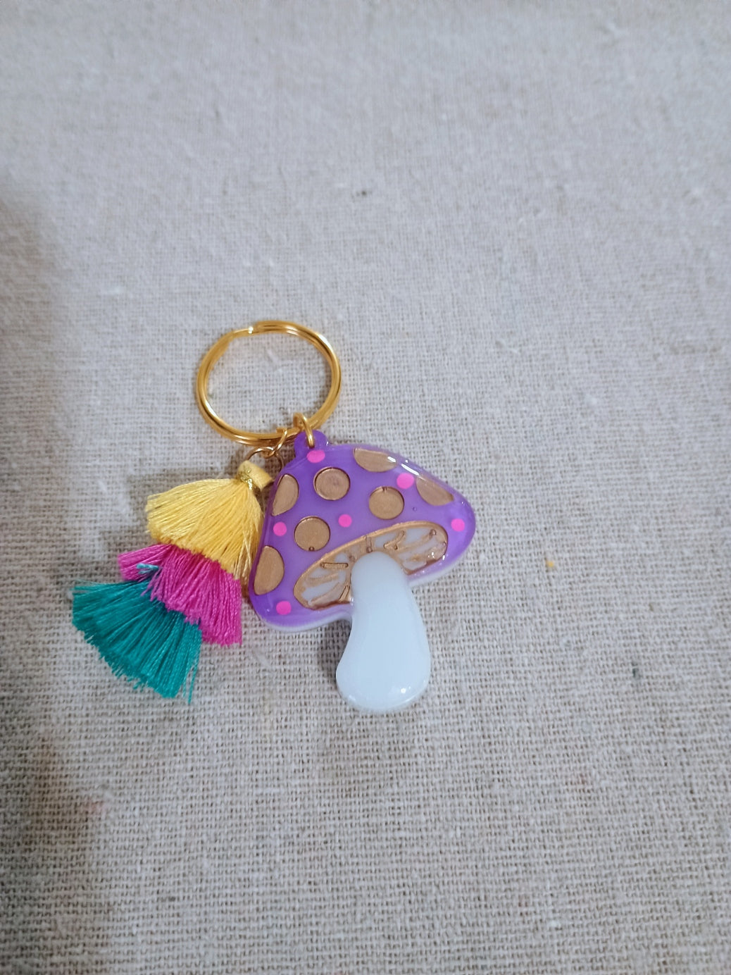 Mushroom Tassel Keychain