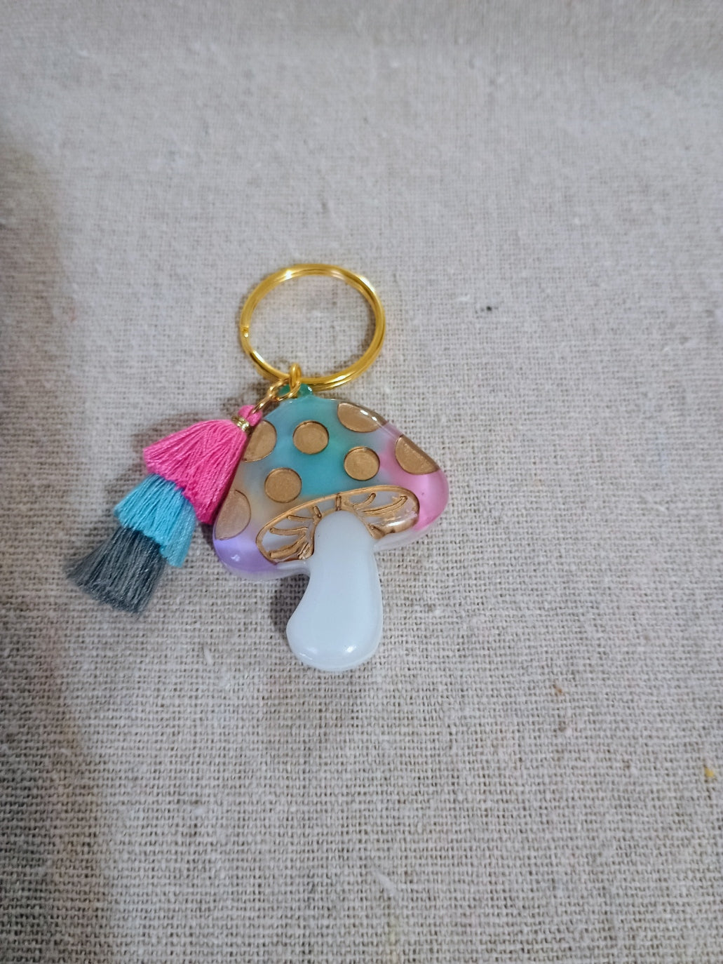 Mushroom Tassel Keychain
