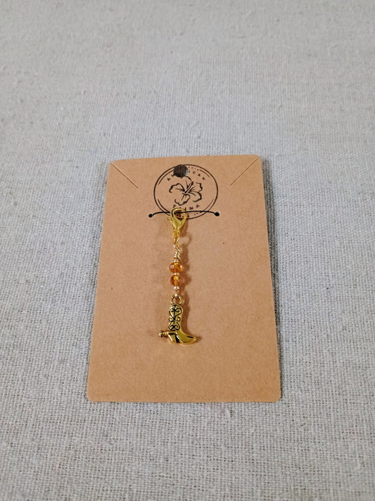 Amber Cowboy Boot Clip-On Charm