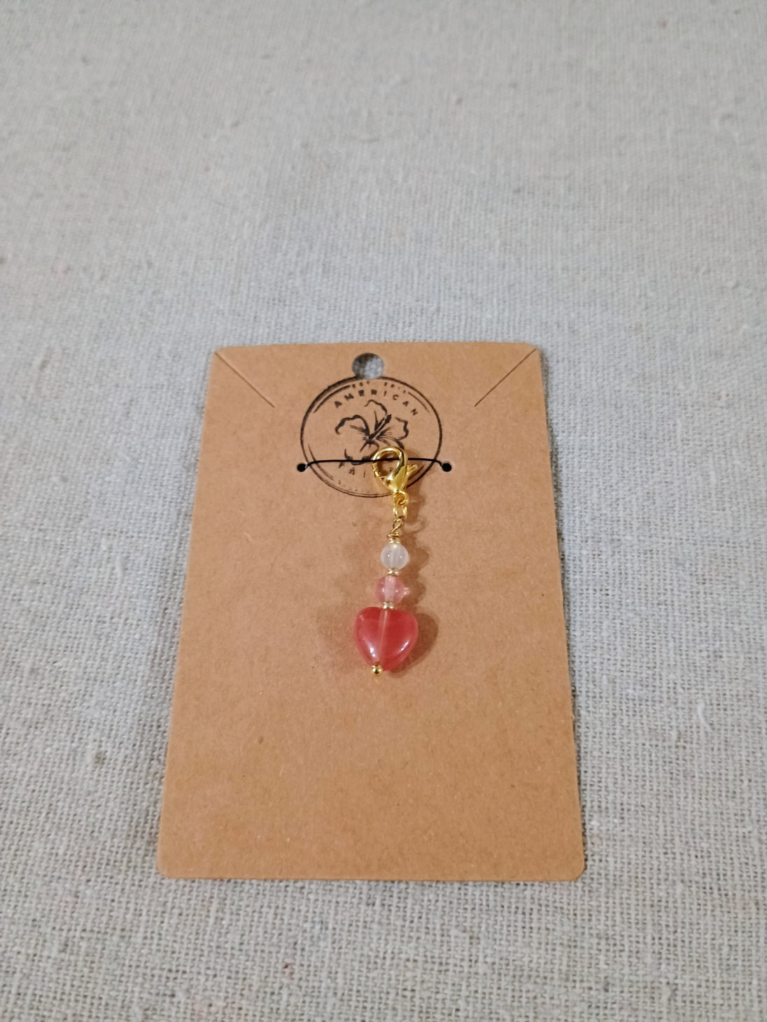 Natural Heart Stone Clip-On Charm