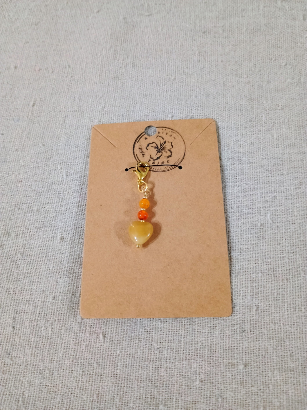 Natural Heart Stone Clip-On Charm