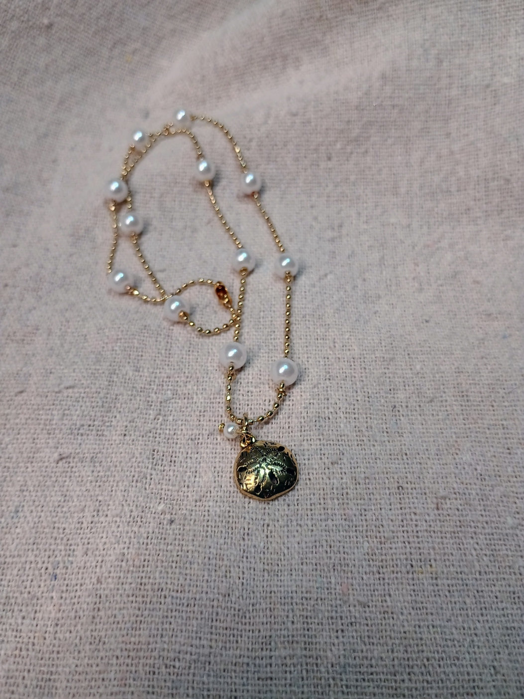 Pearl & Sand Dollar Choker Necklace
