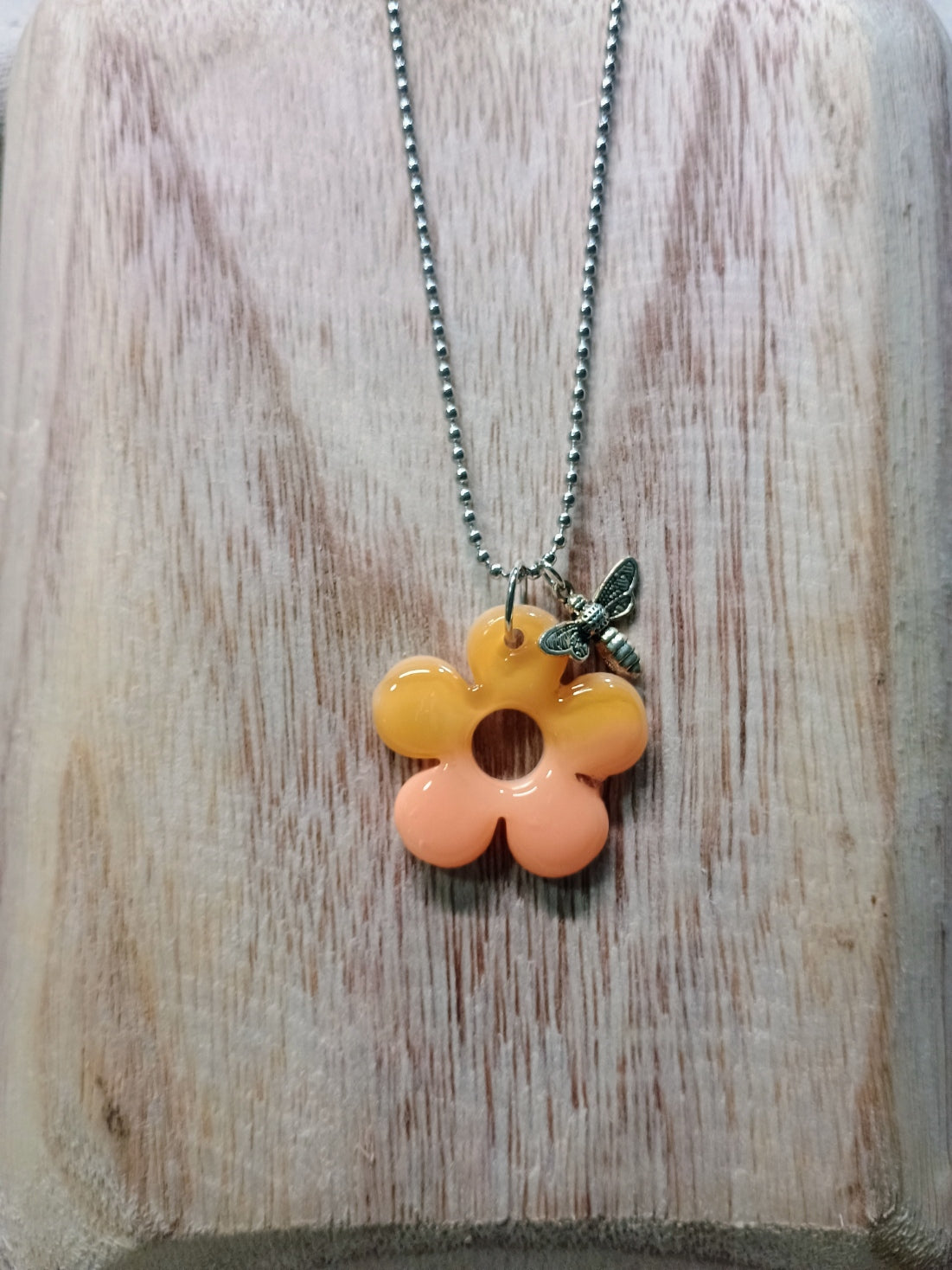 Resin Flower Charm Necklace