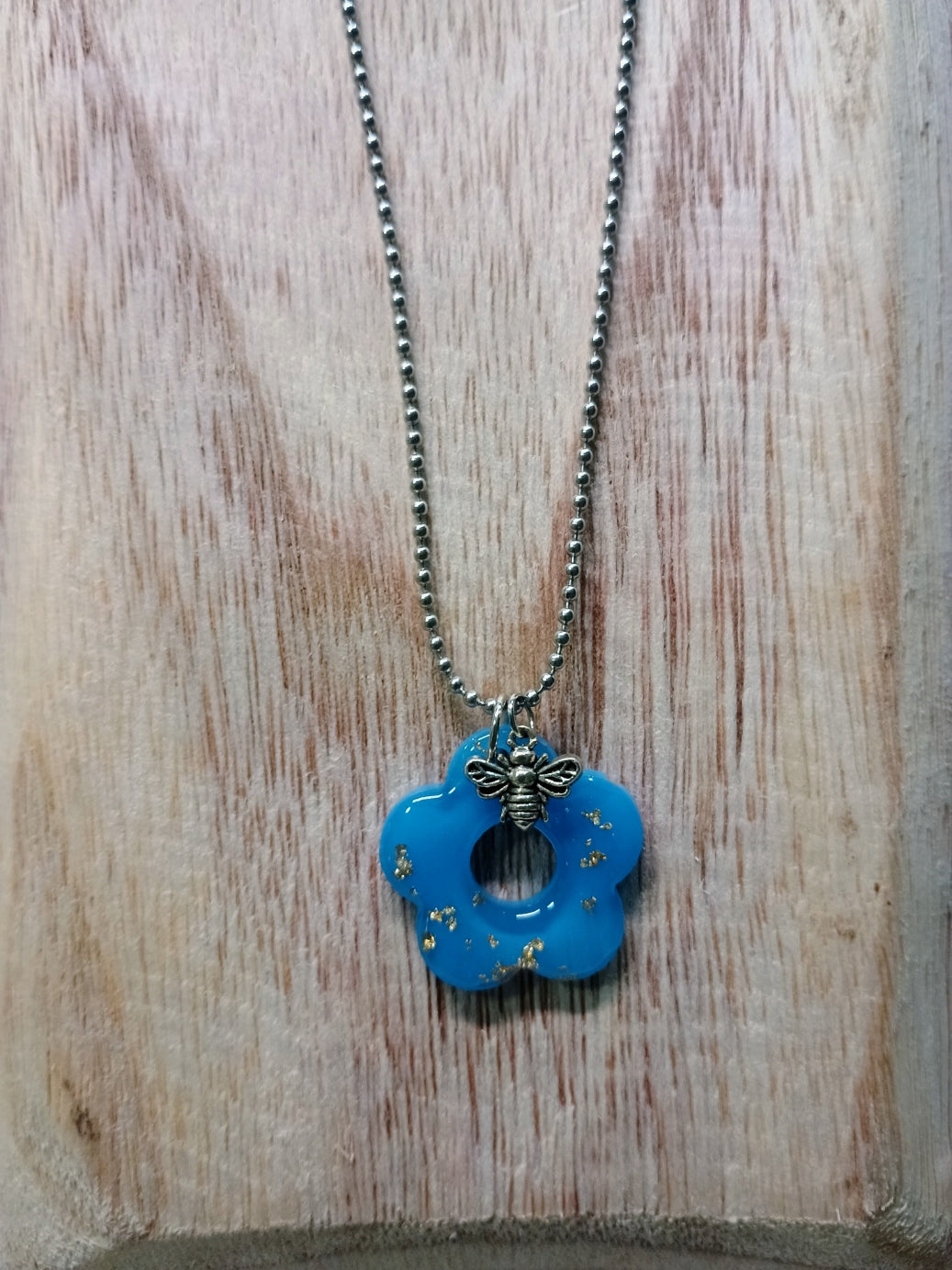 Resin Flower Charm Necklace