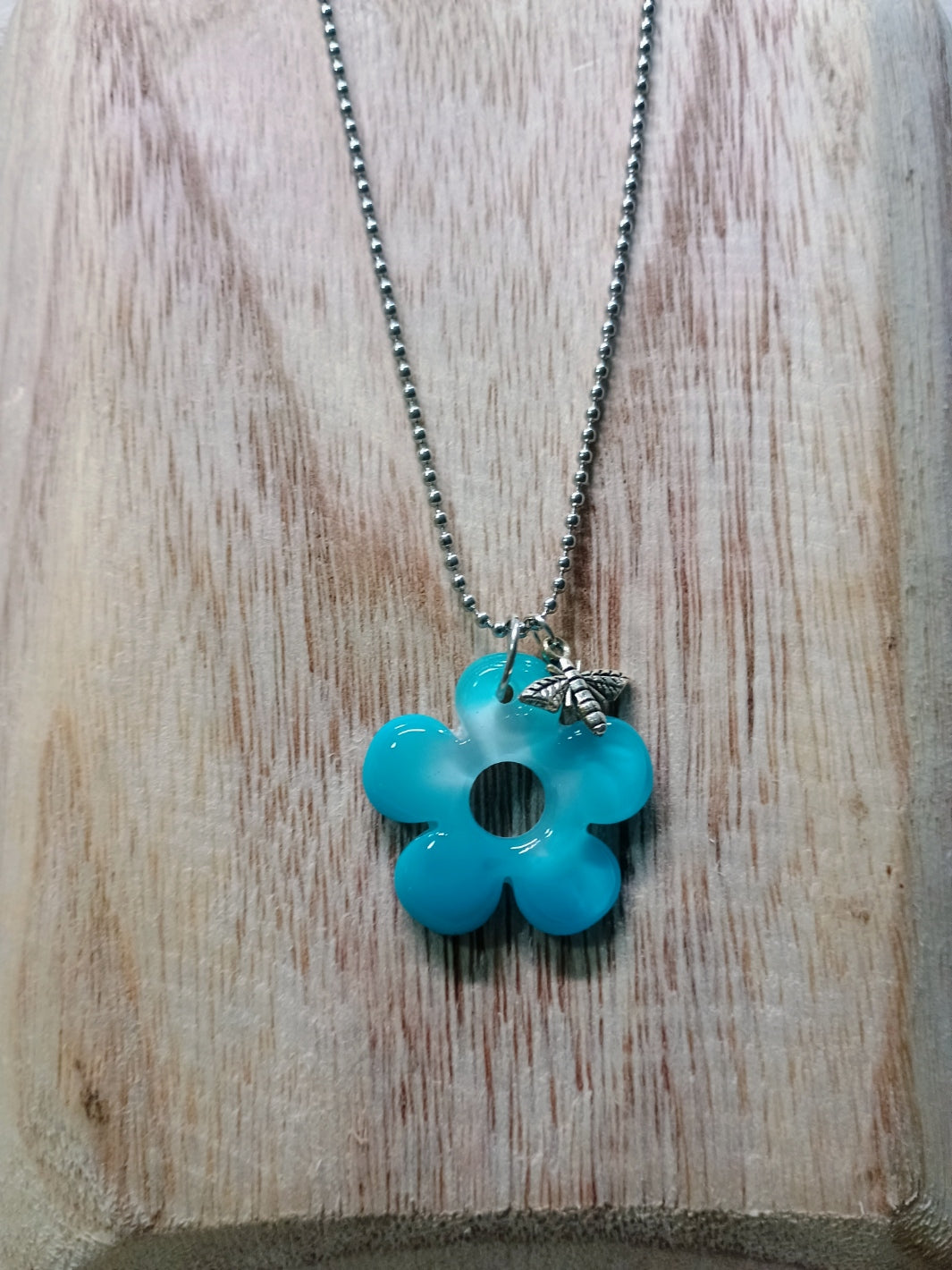 Resin Flower Charm Necklace