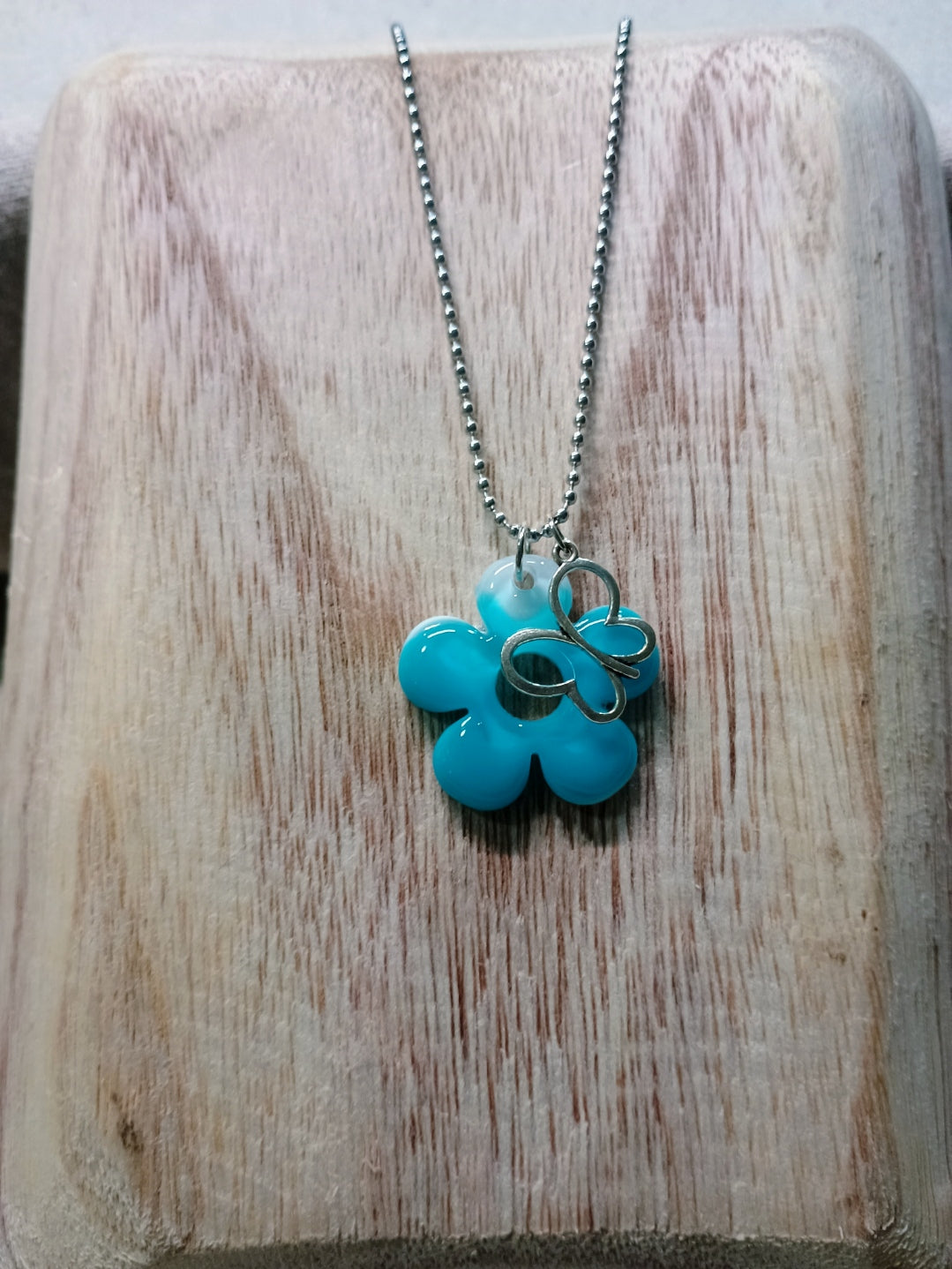 Resin Flower Charm Necklace