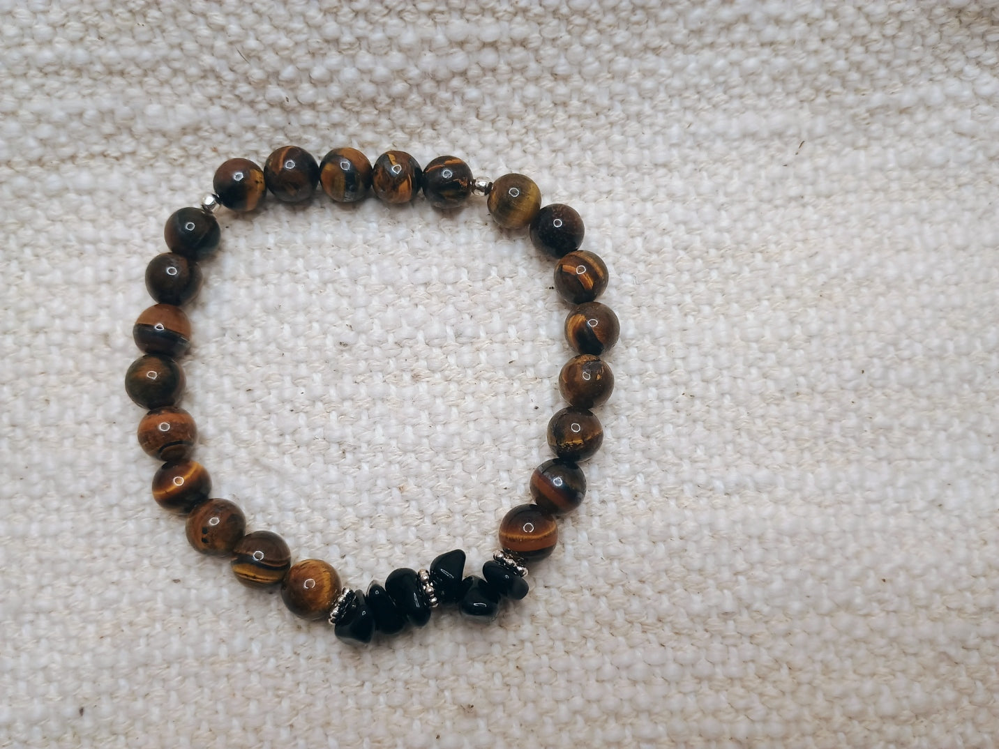 Tiger Eye & Black Onyx Men's Bracelet