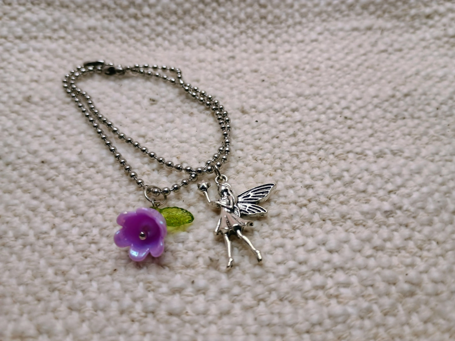 Girls Fairy & Flower Charm Bracelet Set