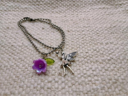 Girls Fairy & Flower Charm Bracelet Set