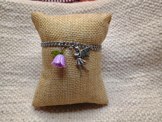 Girls Fairy & Flower Charm Bracelet Set