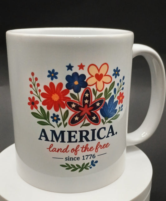 America Land of the Free Since 1776 Mug – 11oz Ceramic