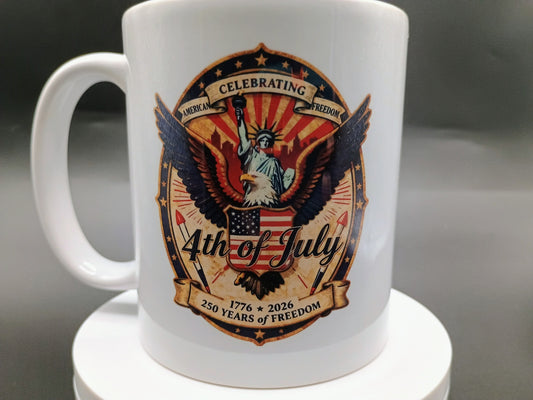 4th of July 250 Years of Freedom Mug – Limited Edition 11oz Ceramic