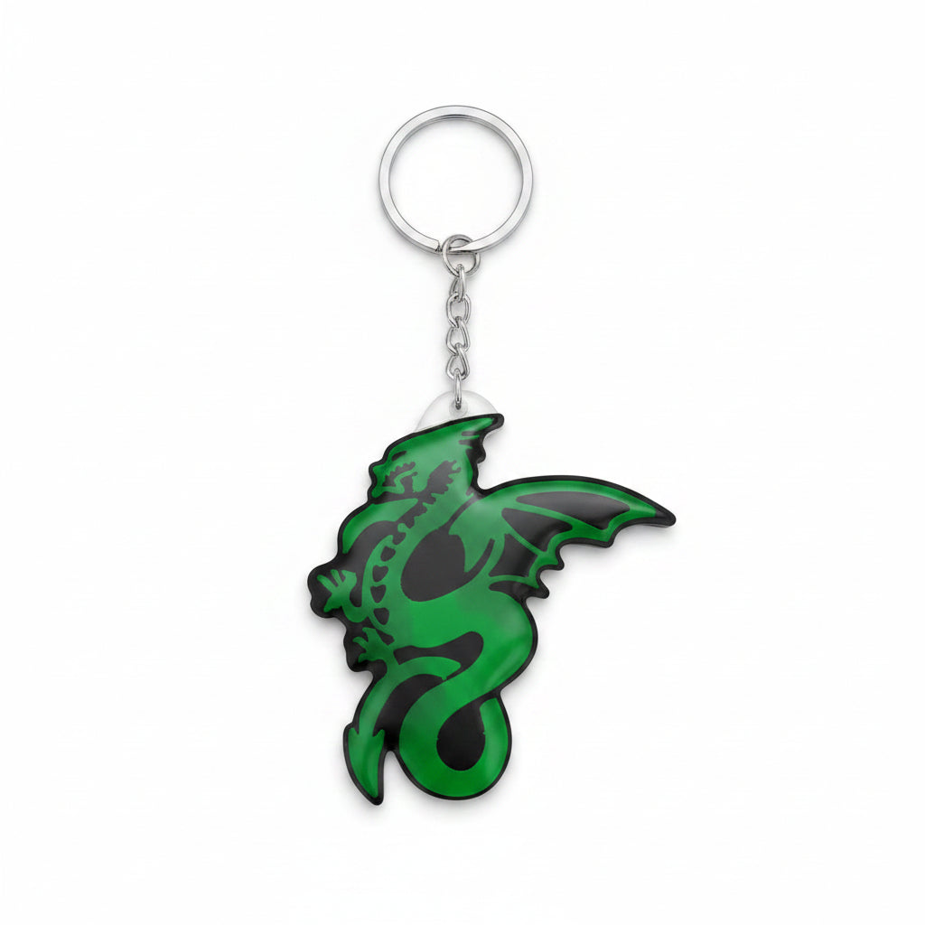 Green dragon resin keychain 
