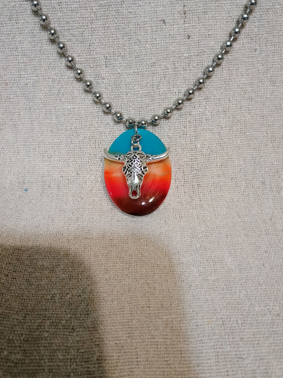 Texas Panhandle Evening Sky Resin Charm Necklace