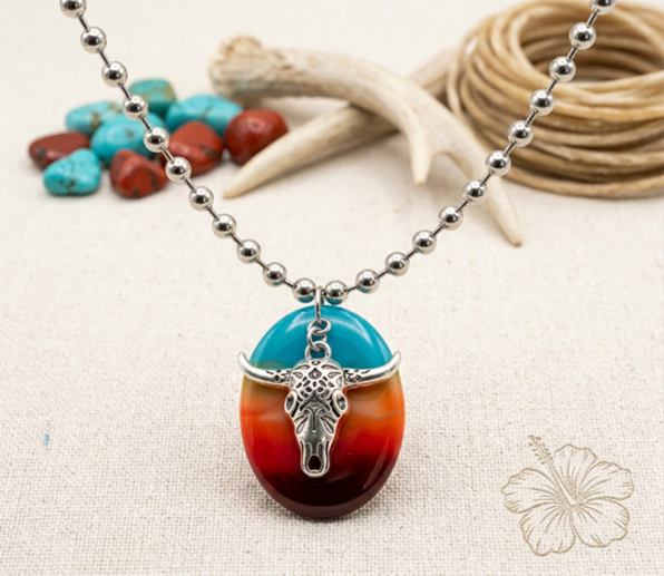 Texas Panhandle Evening Sky Resin Charm Necklace