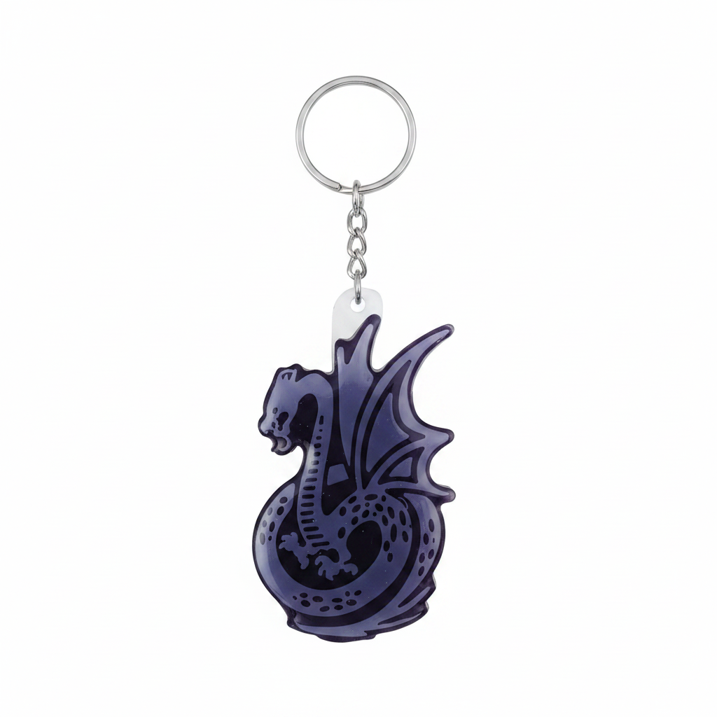 Black/Purple Dragon Keychain Mockup