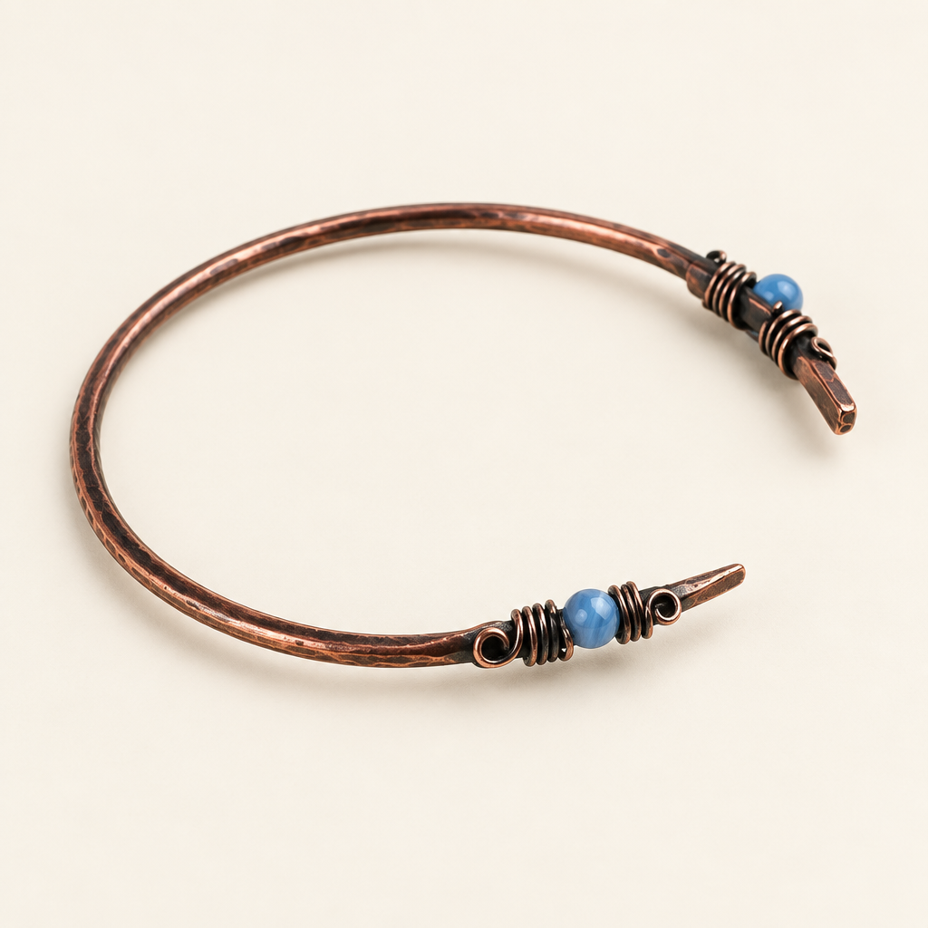Blue agate cuff product shot