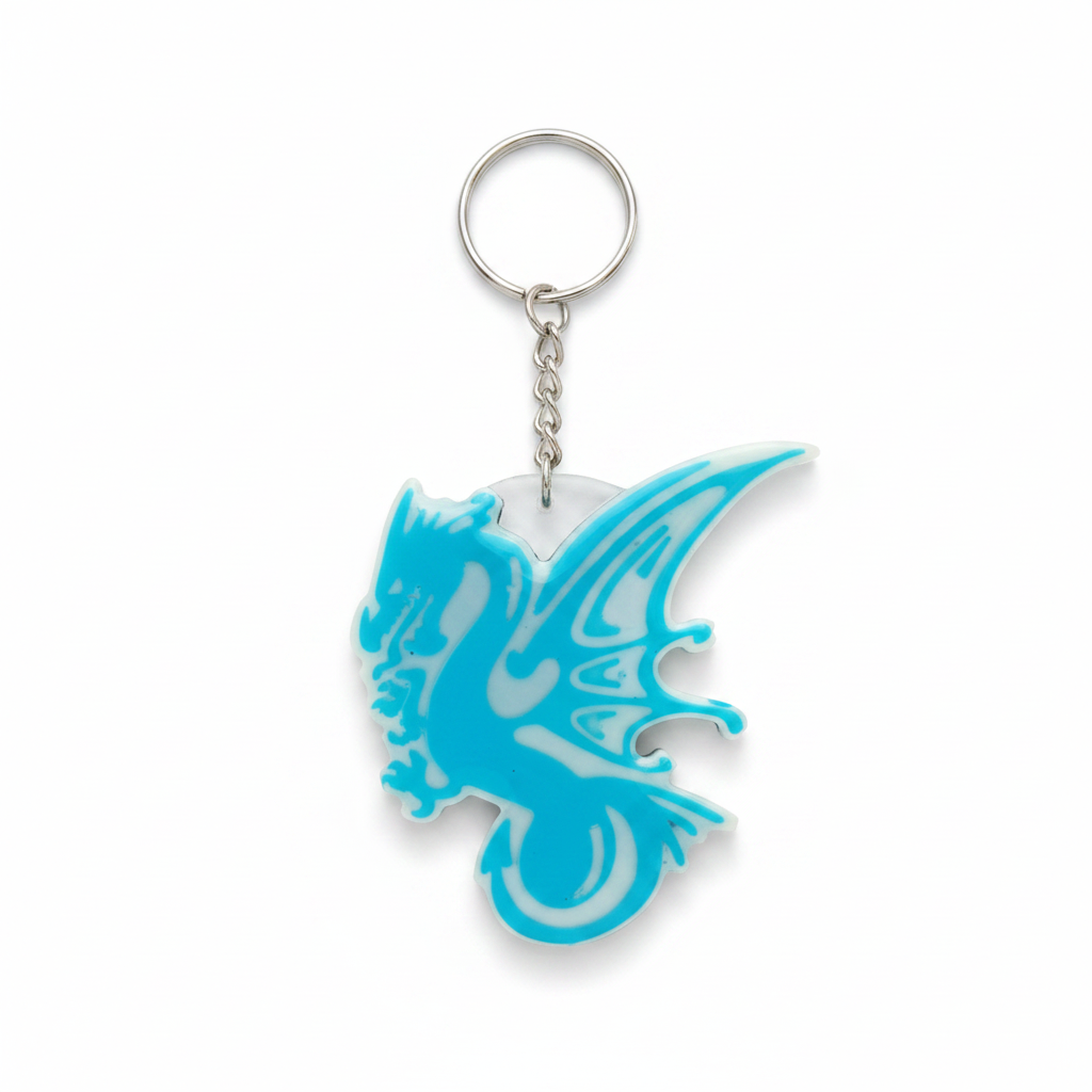 Blue Dragon Keychain Mockup