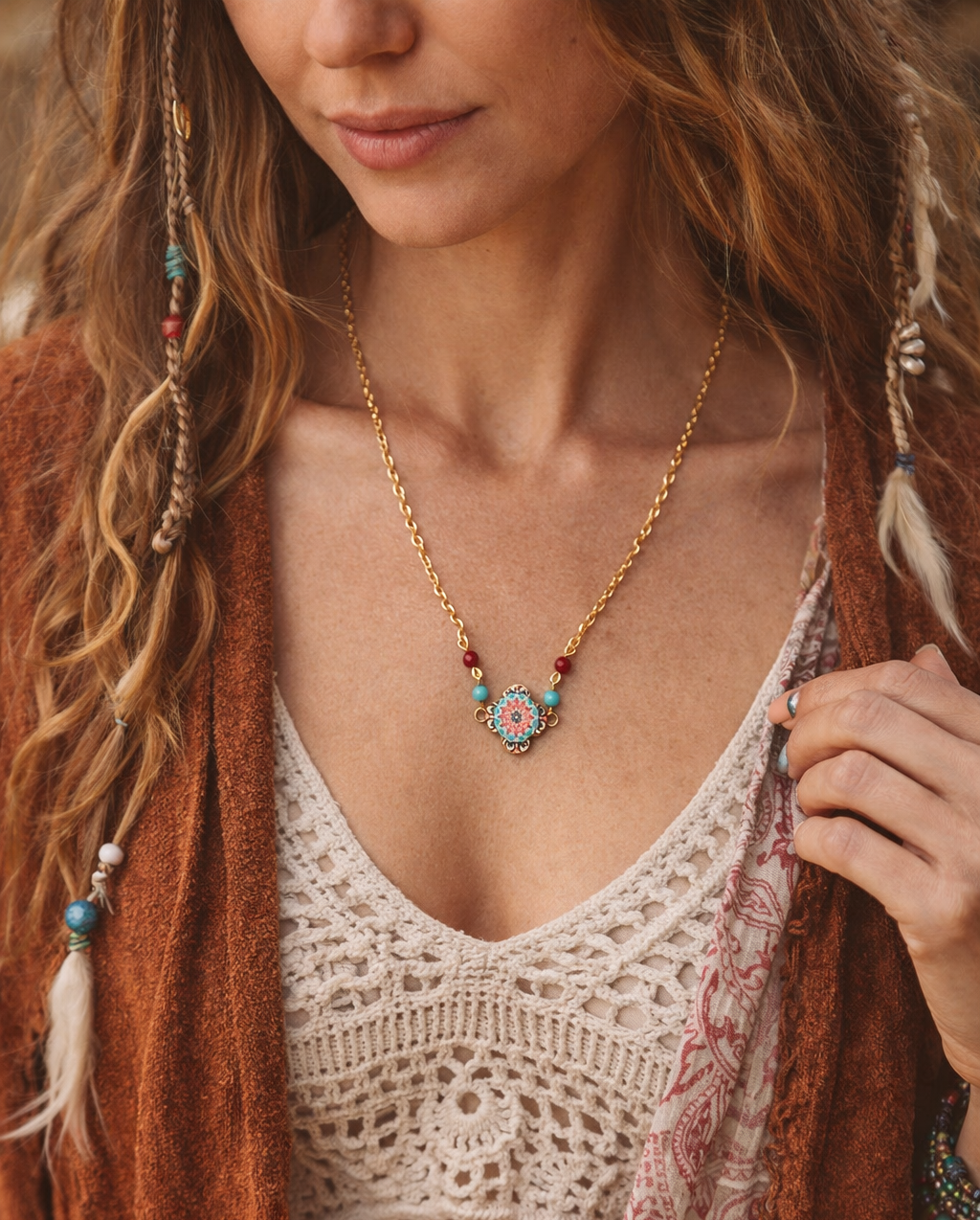 Mandala Medallion Layering Necklace