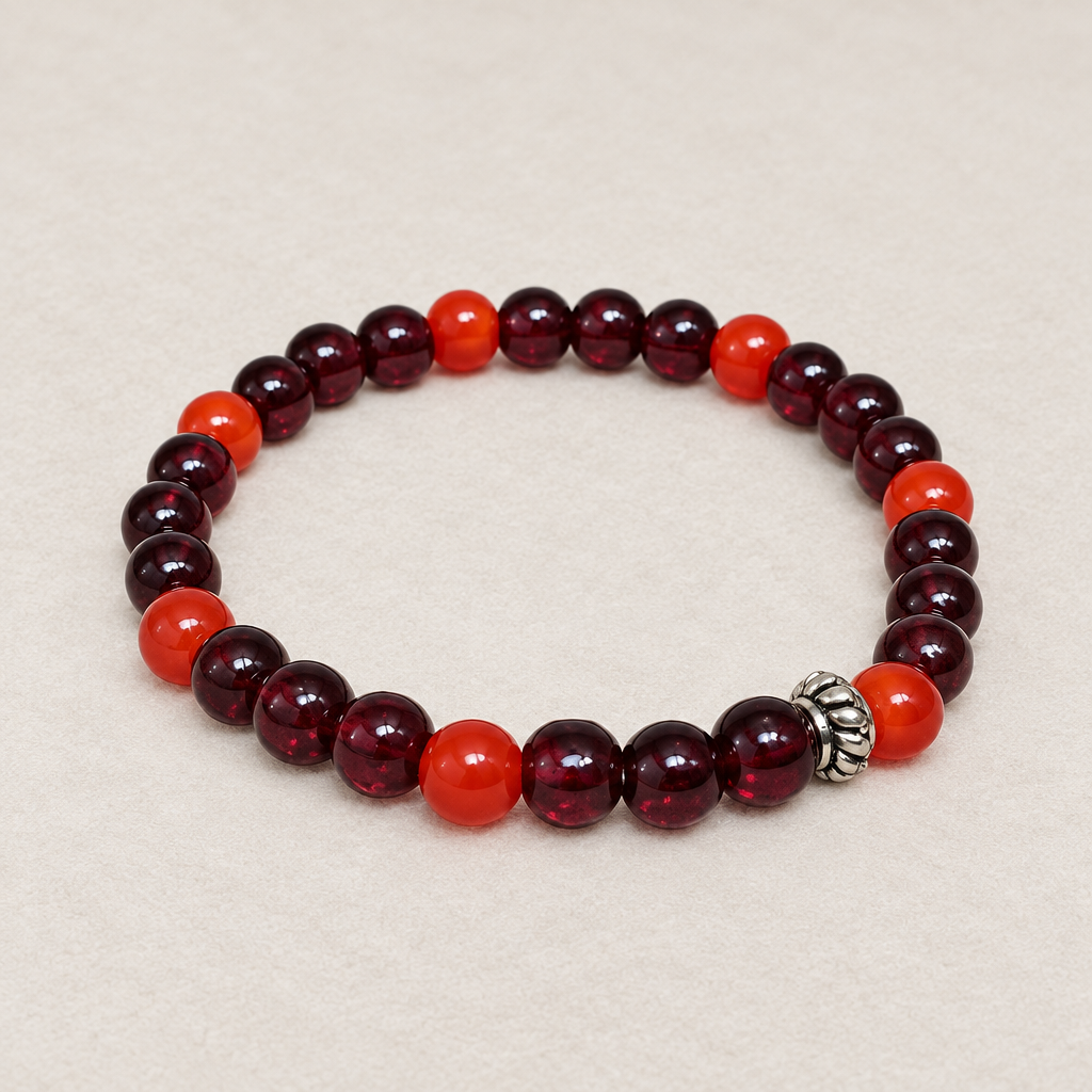 Improved garnet and carnelian bracelet product photo