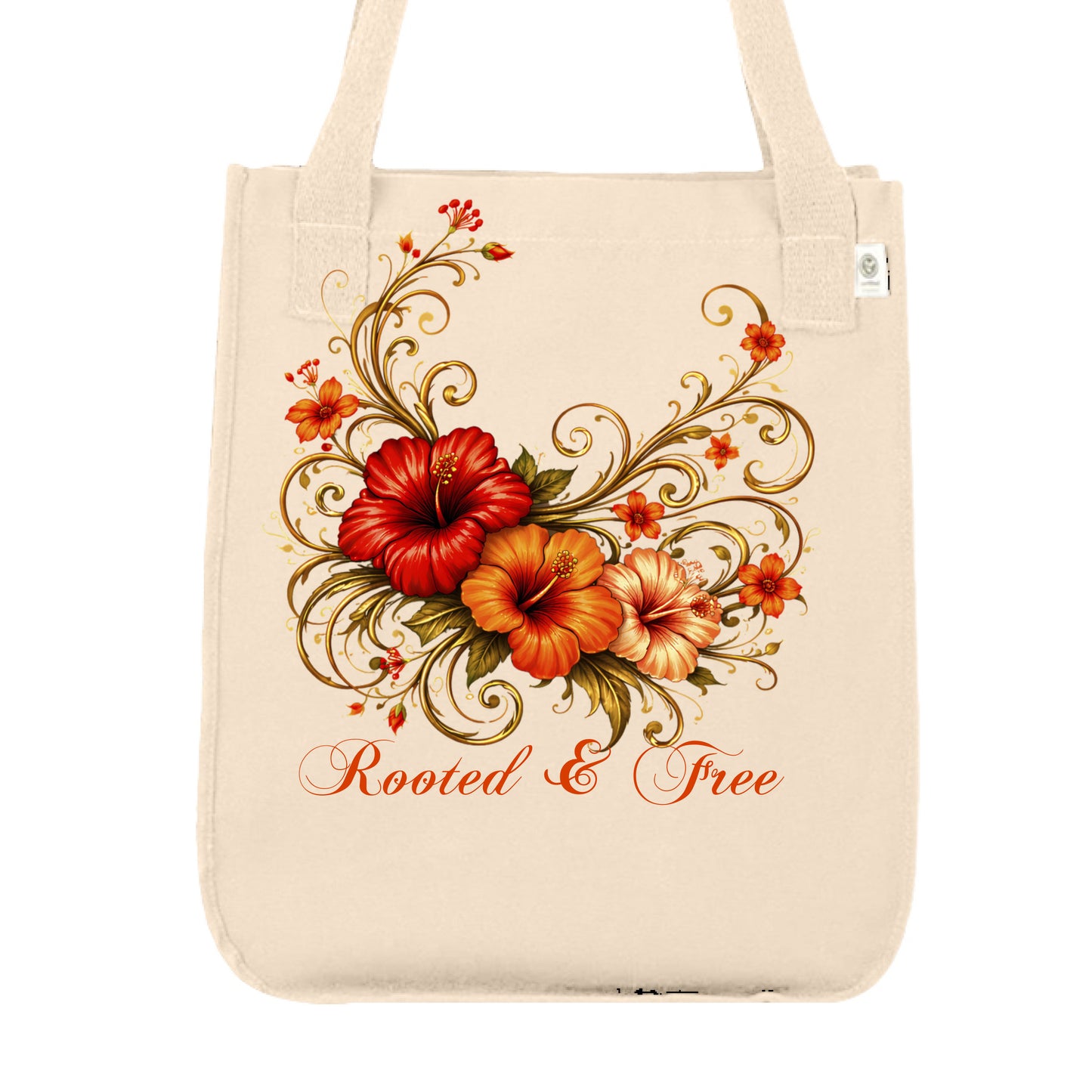 hibiscus canvas tote