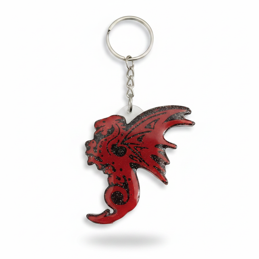 Red Dragon Keychain Mockup