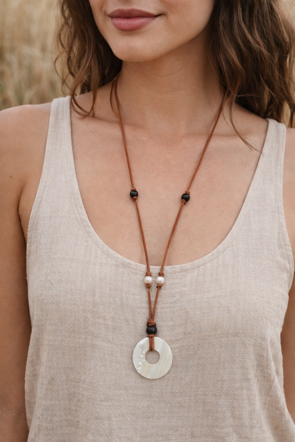 Natural Elements Leather Necklace