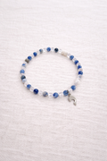 Sodalite & Quartz Bracelet with Dolphin Charm - 7" | Beach Ready Gemstone