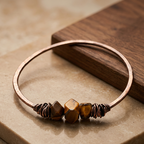 Curated Chaos Tiger’s Eye Bangle Styled Photo