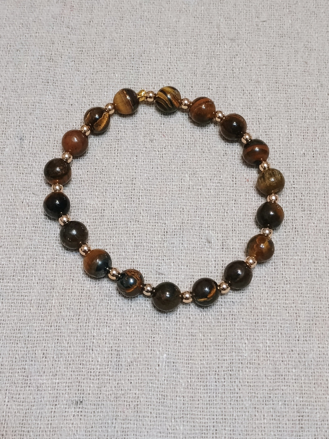 Tiger's Eye & Hematite Beaded Stretch Bracelet